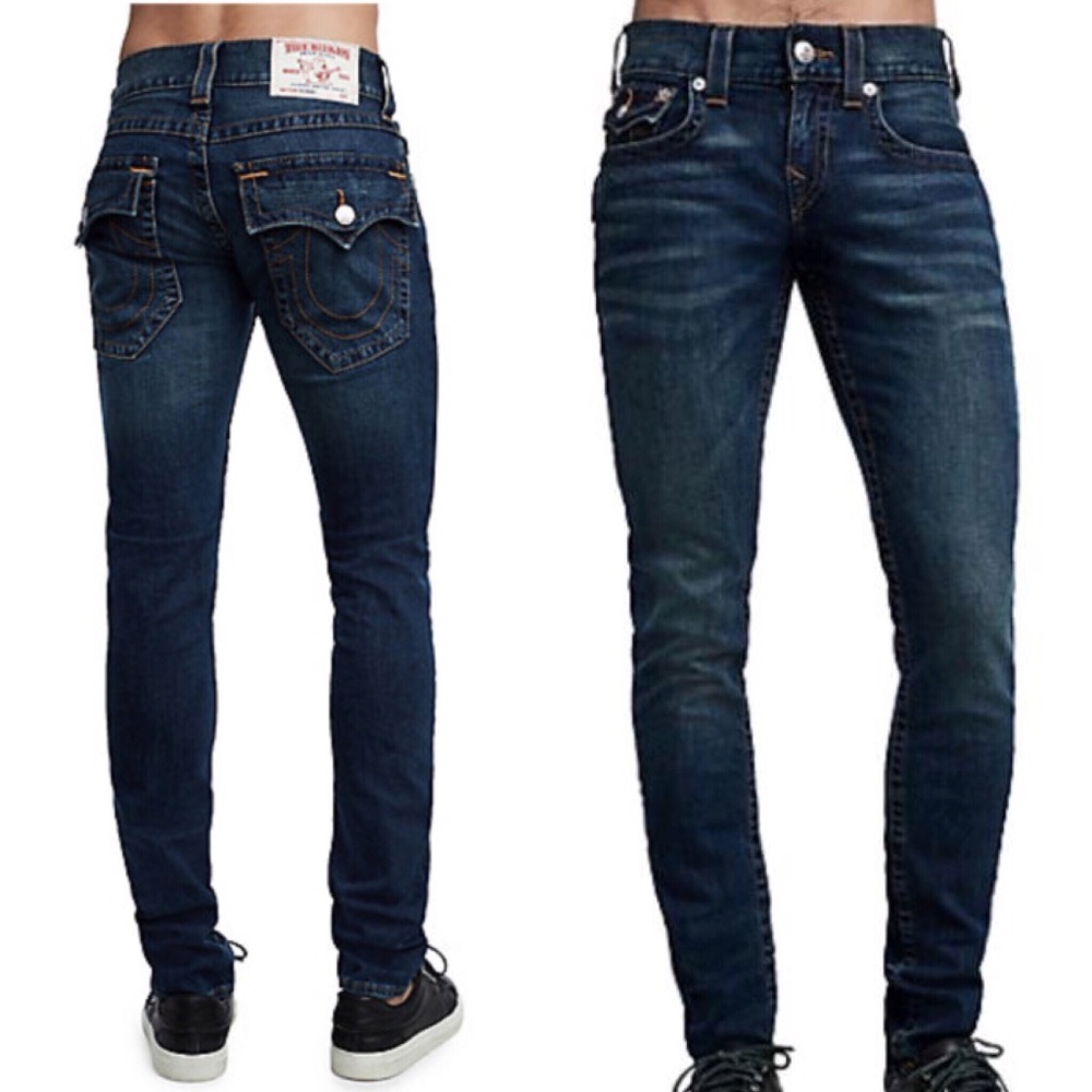 True Religion Skinny Fit Orange Stitch Jean Sze 33